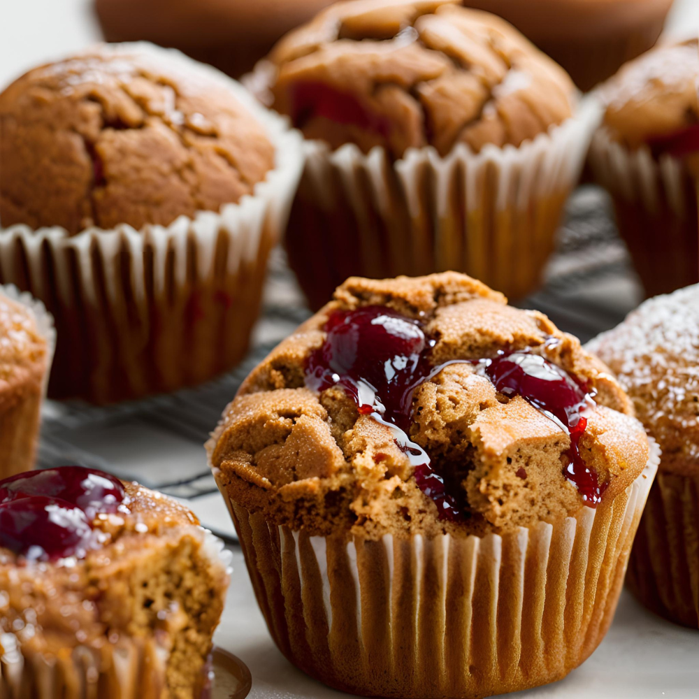 x5 Piernikowe muffiny z powidłami
