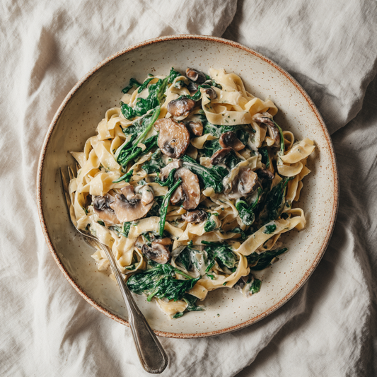 Makaron tagliatelle ze szpinakiem