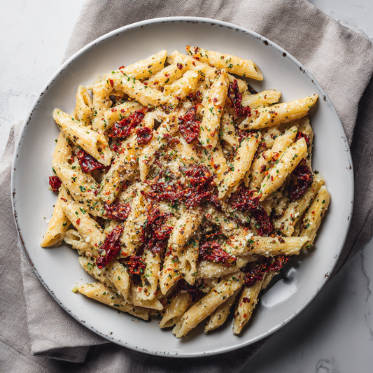 Penne pełnoziarniste z suszonymi pomidorami